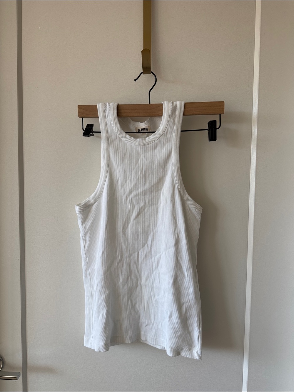 Djerf Avenue White Ribbed Racerback Tank
